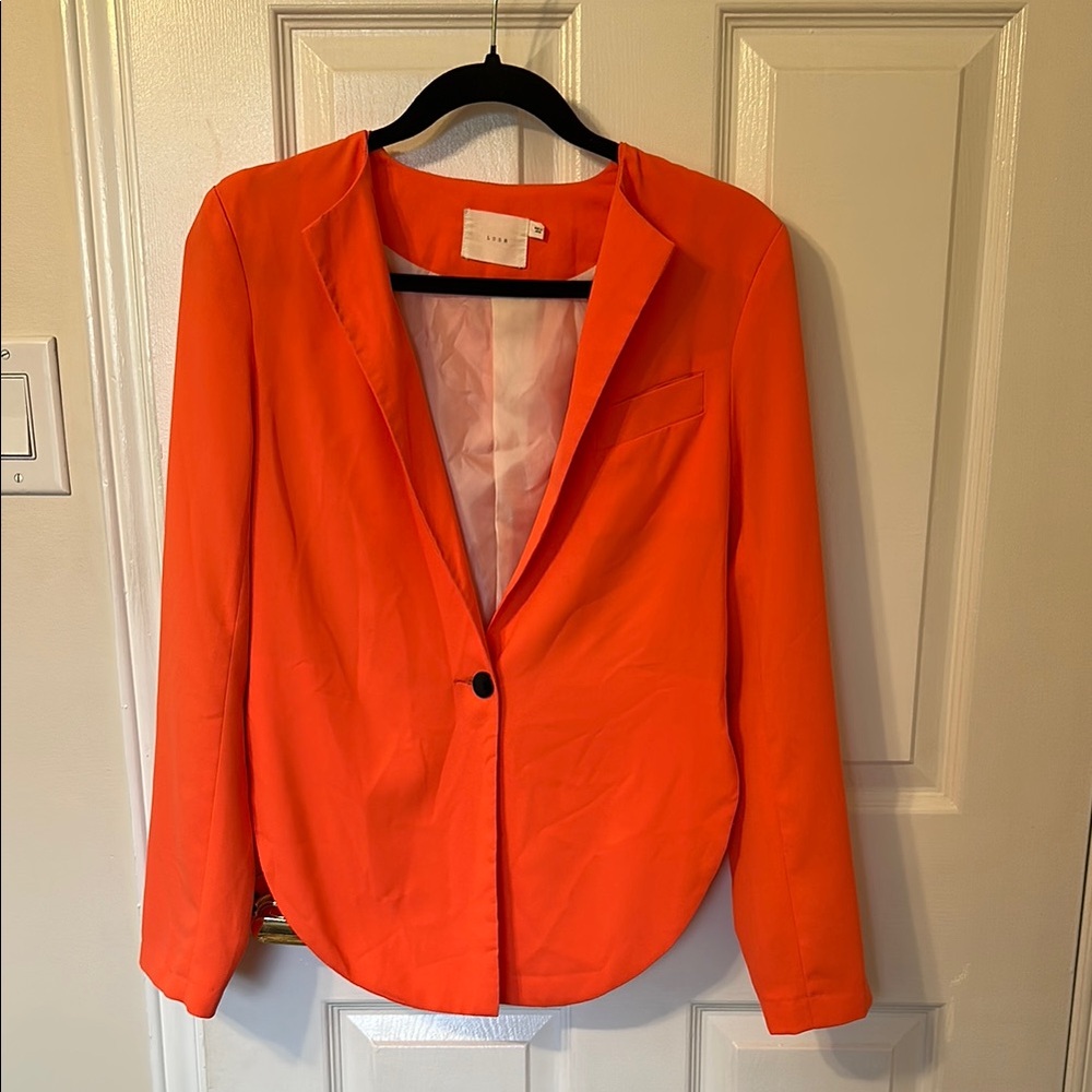 Lush Orange Blazer Professional Tailored Jacket
